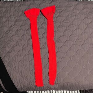 3/$10 Vibrant Red Fishnet Thigh High Stockings